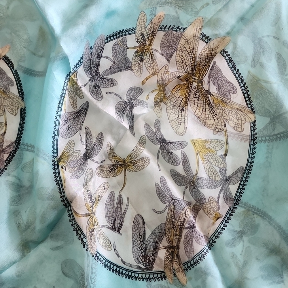 100% Silk Dragonfly Scarf – 24” x 67” NWT - Picture 4 of 7